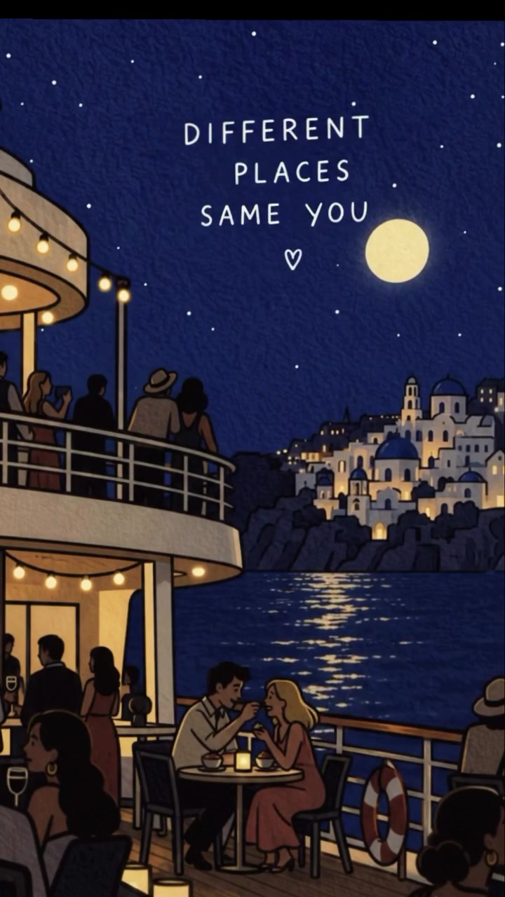 Santorini, Greece — the caldera, from a ship's deck