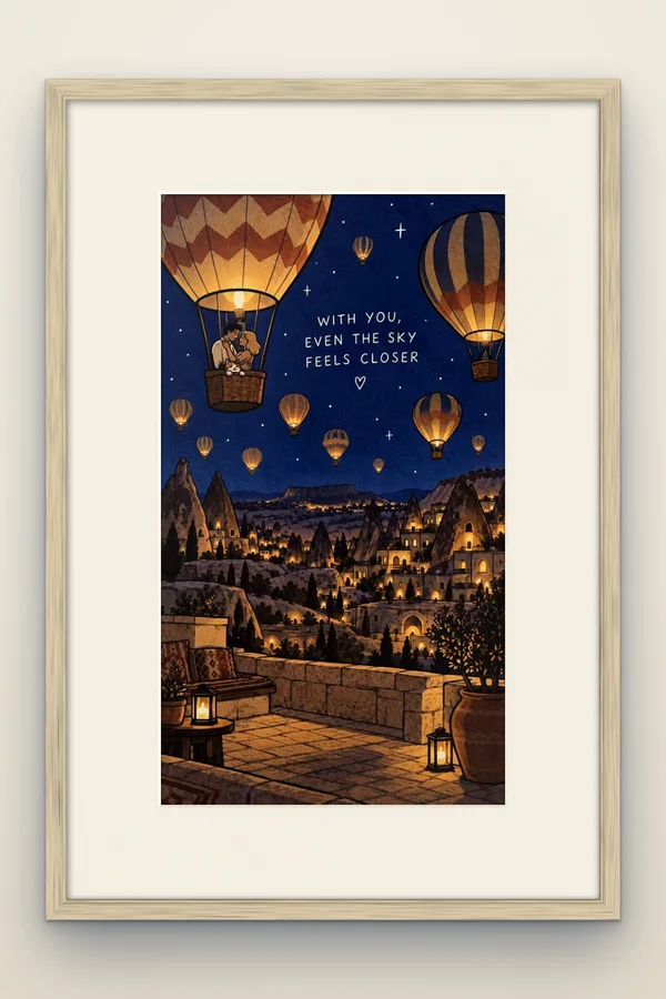 With you, even the sky feels closer framed in white oak (mock-up)