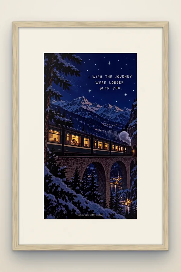 I wish the journey were longer with you framed in white oak (mock-up)