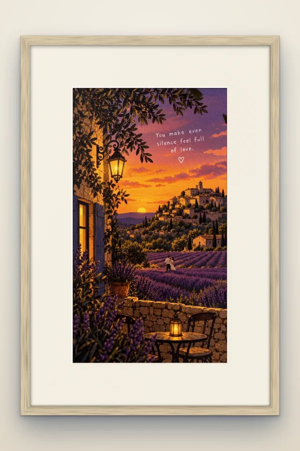 You make even silence feel full of love framed in white oak (mock-up)