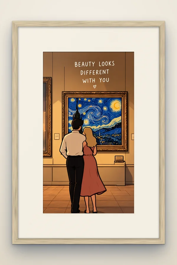 Beauty looks different with you framed in white oak (mock-up)