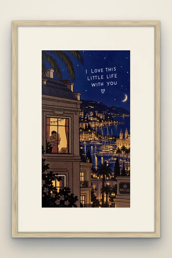 I love this little life with you framed in white oak (mock-up)