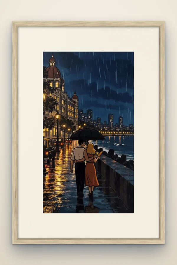 The whole city lit up, and I only looked at you framed in white oak (mock-up)