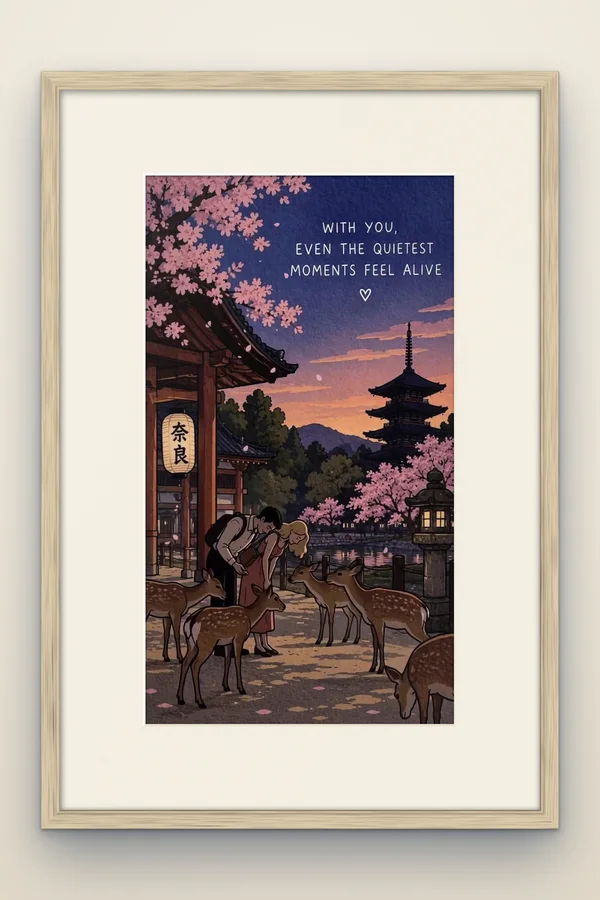With you, even the quietest moments feel alive framed in white oak (mock-up)