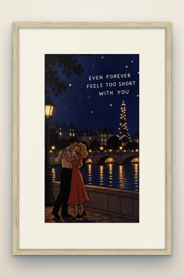 Even forever feels too short with you framed in white oak (mock-up)
