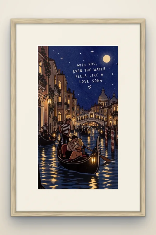 With you, even the water feels like a love song framed in white oak (mock-up)